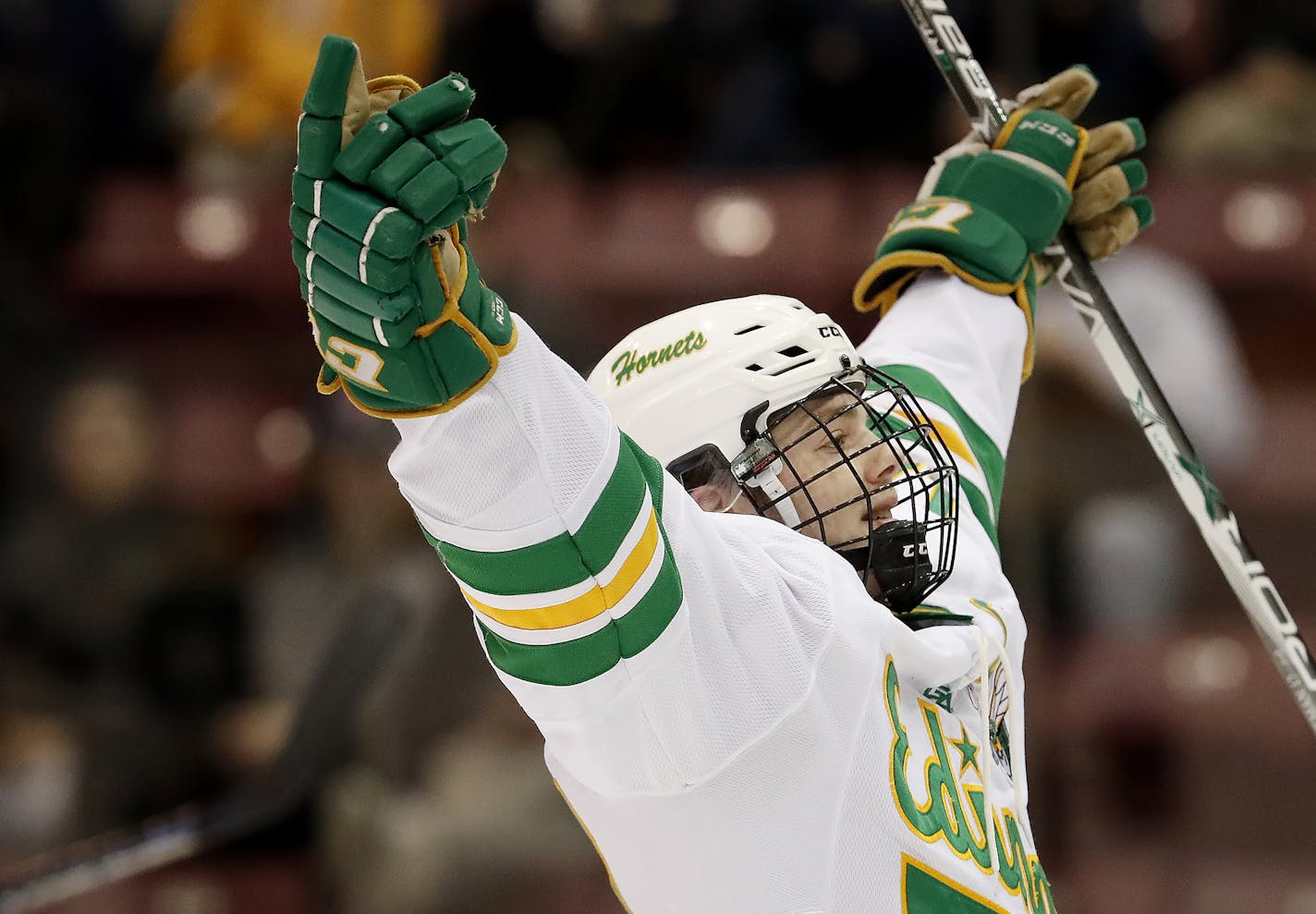 Ben Brinkman of Edina celebrated after a goal during the Section 6AA tournament in March.