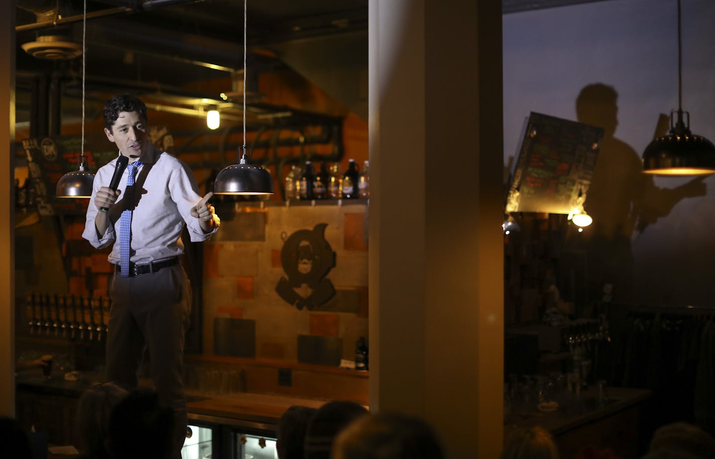 Standing atop the bar in a packed Dangerous Man Brewing Co. taproom, Jacob Frey announced that he was seeking the job of Mayor of Minneapolis. ] JEFF WHEELER &#xef; jeff.wheeler@startribune.com Jacob Frey, Minneapolis' Third Ward City Council member, announced his candidacy for mayor of the city at a rally at the Dangerous Man Brewing Co. taproom Tuesday evening, January 3, 2017.