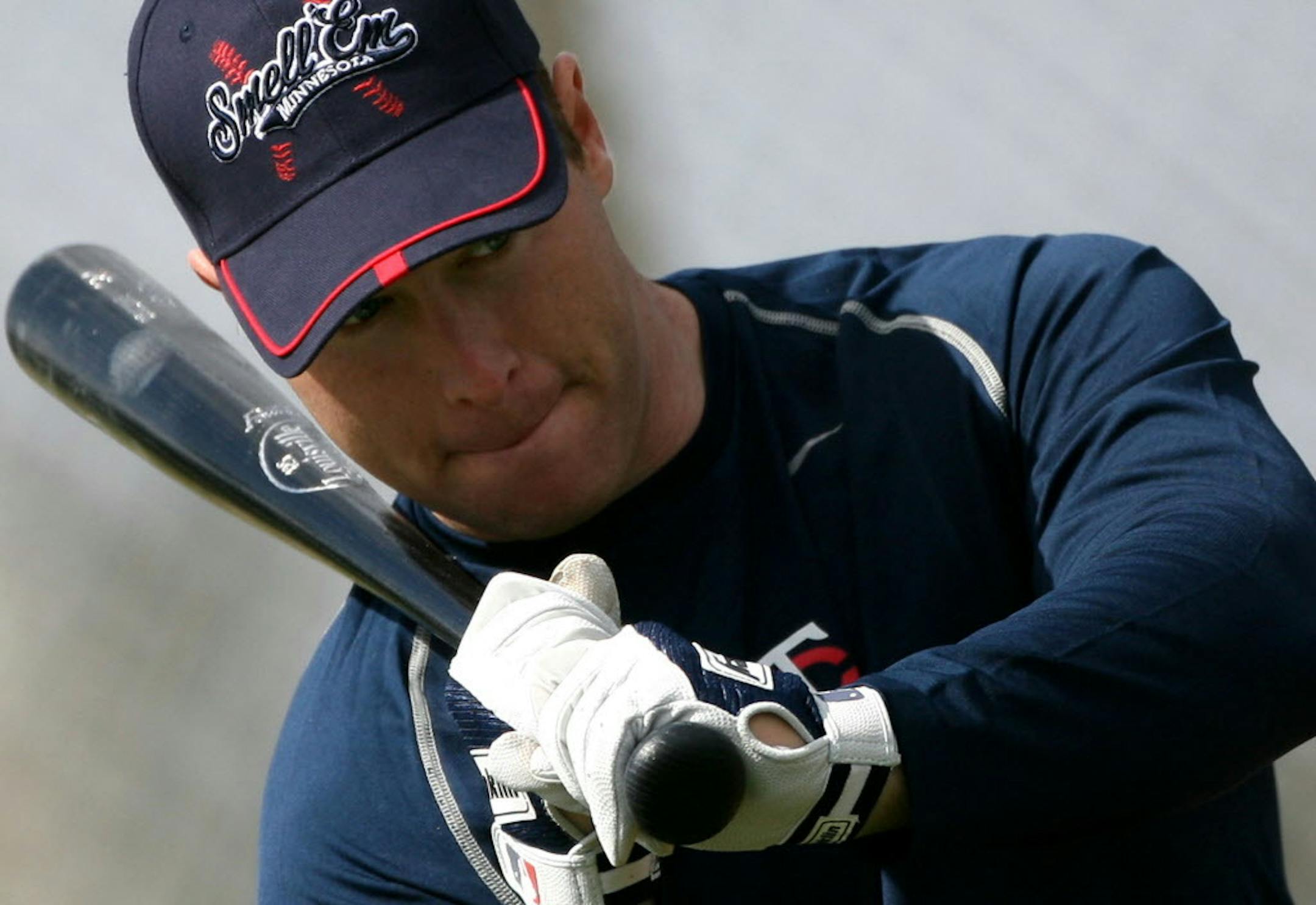 Outfielder Lew Ford during informal spring training as a Minnesota Twin in February 2007.