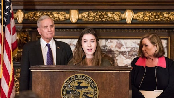 Eva Goldfarb, a junior at St. Louis Park High School called on elected leaders to act on school safety. Gov. Mark Dayton on Wednesday proposed $21 mil