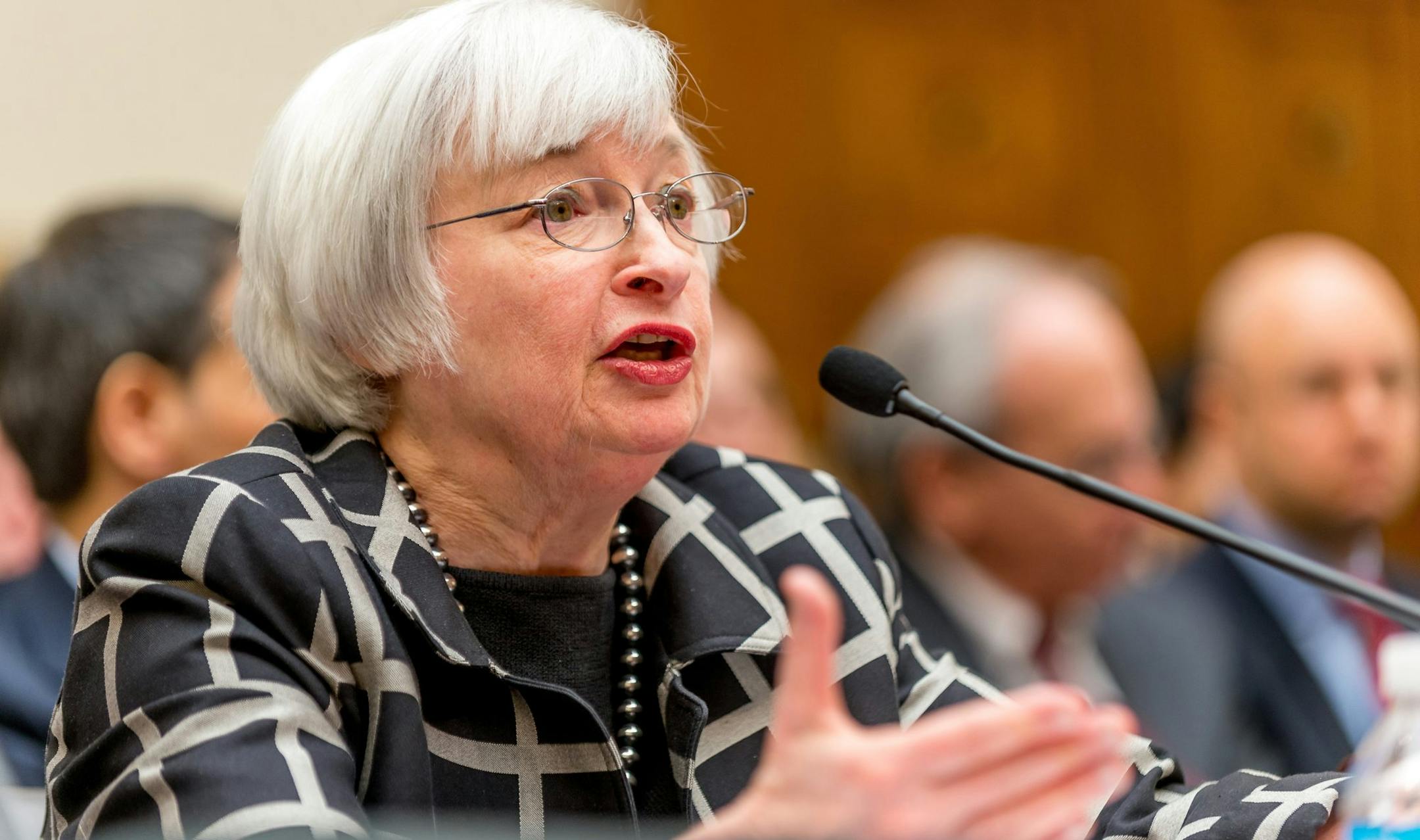 Federal Reserve chair Janet Yellen gives her first testimony before Congress since being appointed during a House Financial Services Committee hearing at the Rayburn Building on the U.S. Capitol in Washington, D.C., on Tuesday, February 11, 2014. (J.M. Eddins, Jr./MCT)