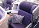 Sarah Wells' seat on flight SQ22. MUST CREDIT: Sarah Wells/Bloomberg