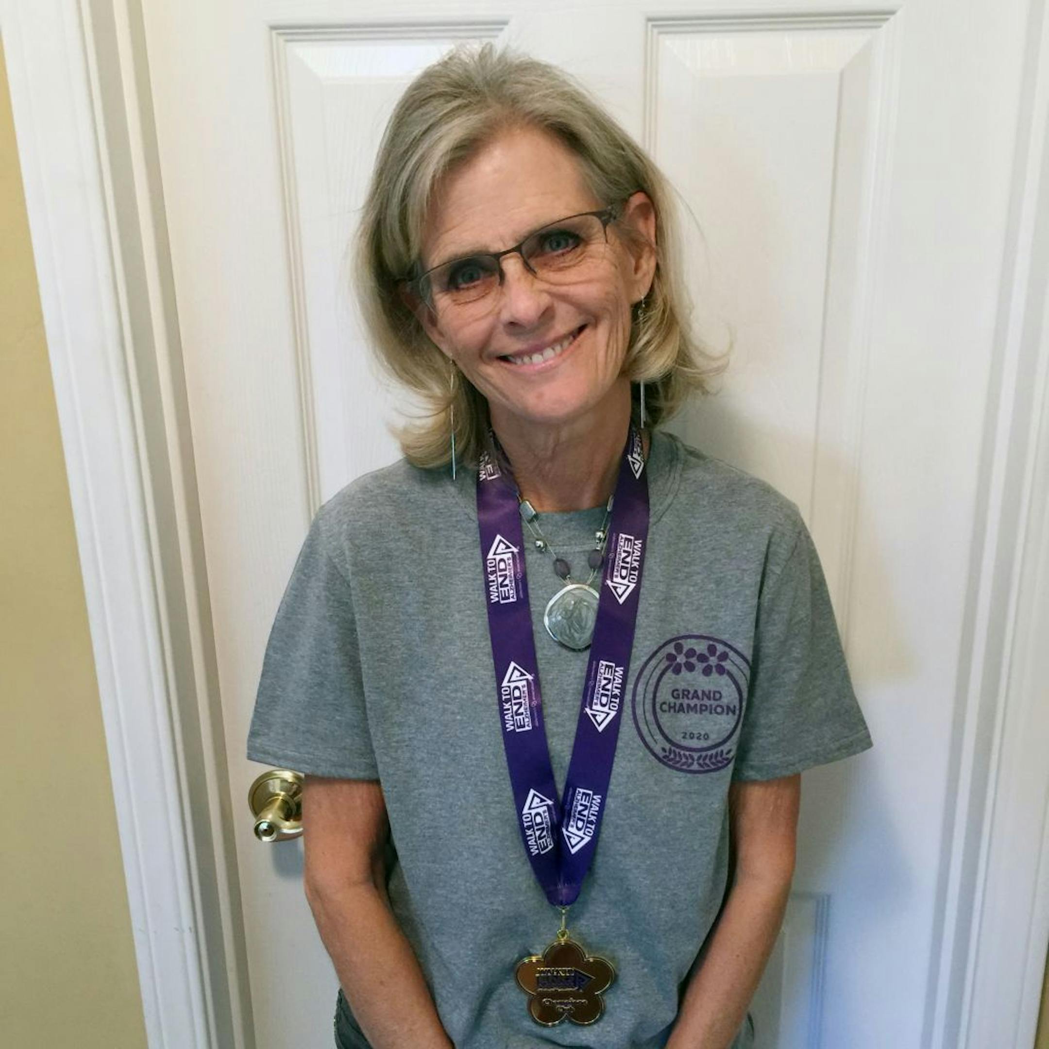 In this Oct. 17, 2020, photo, provided by Tammy Maida, Maida poses for a picture. C2N Diagnostics has started selling the first blood test to help diagnose Alzheimer's disease, a leap for the field that could make it much easier for people to learn whether they have dementia. Having a test like this might have spared Maida a decade of futile trips to doctors who chalked up her symptoms to depression, anxiety or menopause before a $5,000 brain scan in 2019 finally showed she had Alzheimer's.