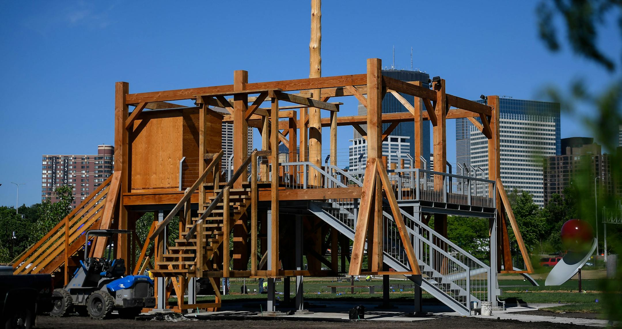 The "Scaffold" sculpture by Sam Durant. ] AARON LAVINSKY ï aaron.lavinsky@startribune.com A group of Dakota tribal elders met Wednesday with officials from the Walker Art Center and the Minneapolis Park Board to discuss the controversial "Scaffold" sculpture. We photograph a press conference after the meeting on Wednesday, May 31, 2017 at the Walker Art Center in Minneapolis, Minn.