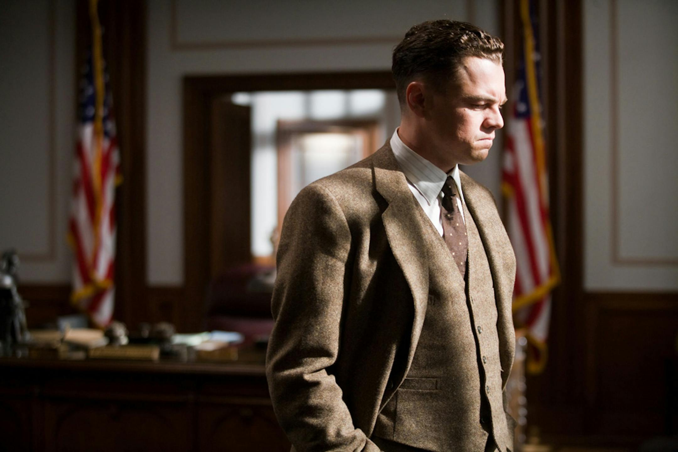 Leonardo DiCaprio as J. Edgar Hoover in "J. Edgar"