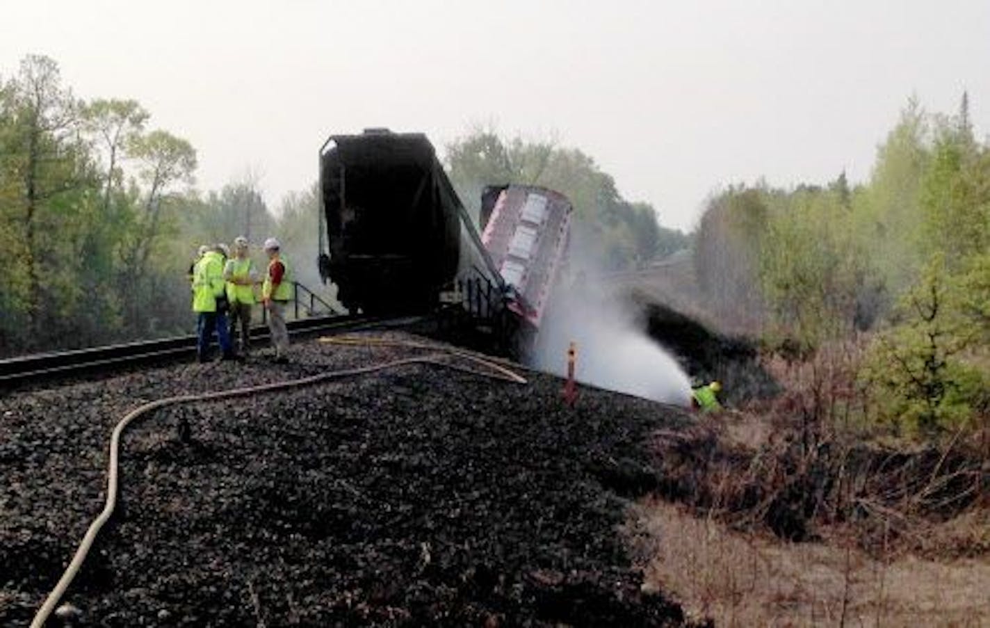 A timber rail bridge at Ericsburg, Minn., just south of the Canadian border, collapsed early Wednesday morning.