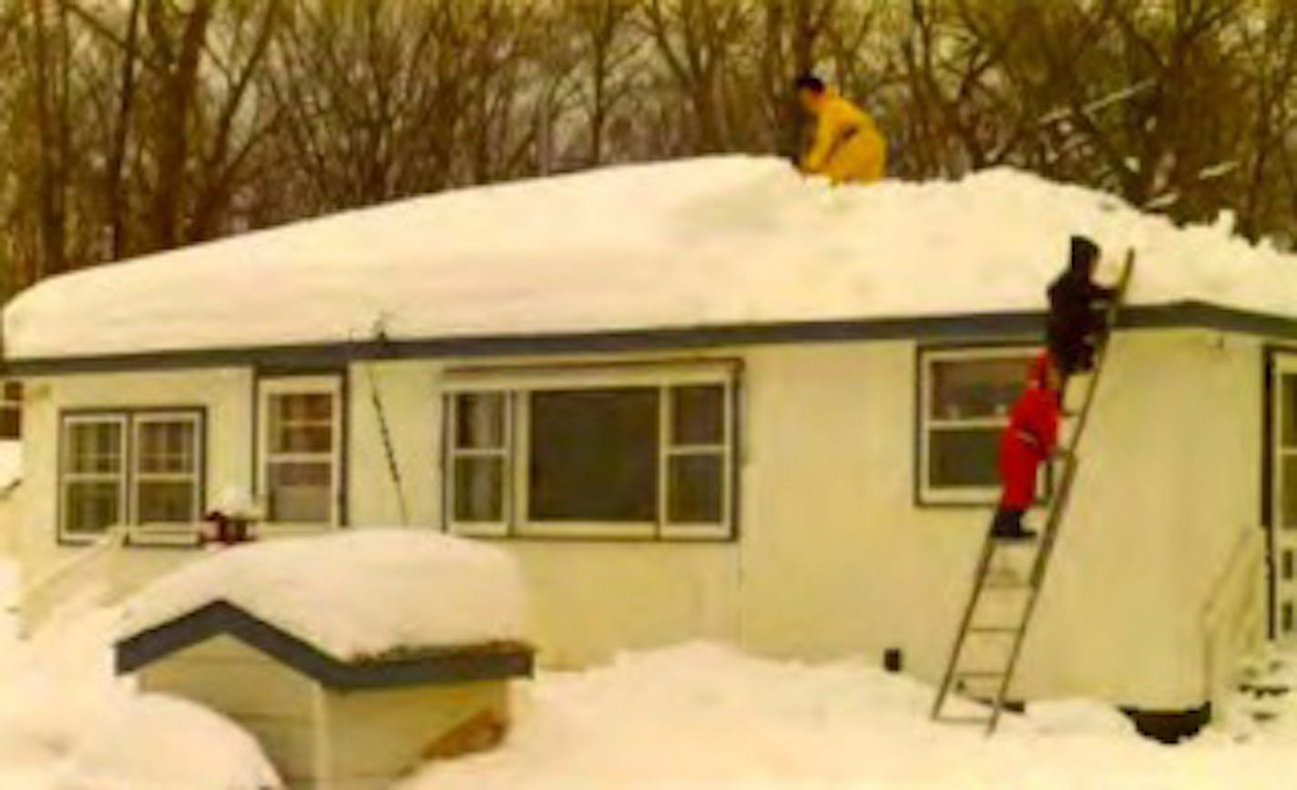 Coskran shoveled snow from the cabin's roof in 1975, when the property was first renovated.