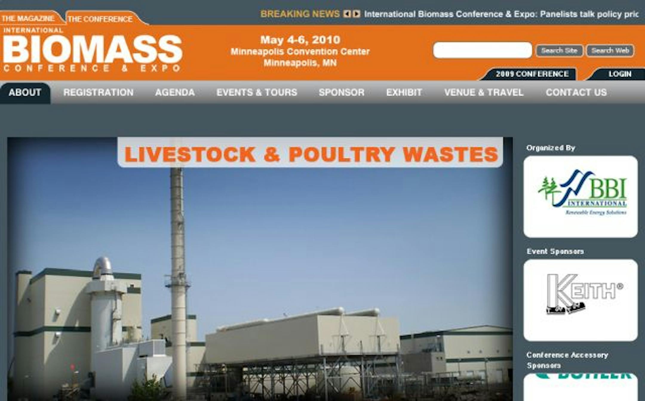 The Web page of the Biomass Conference in Minneapolis.
