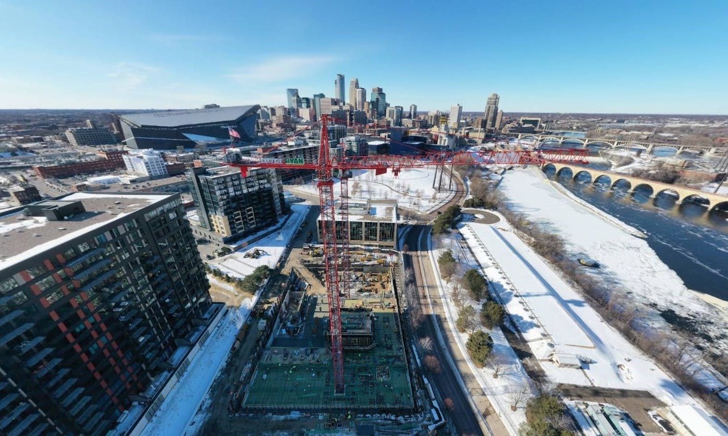 Construction is underway on the 550-foot, 41-story Eleven tower, which will be Minneapolis' tallest residential tower. (Provided photo)