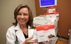 Edina cardiologist Dr. Elizabeth Klodas, a specialist in heart disease prevention, sat with a a new food product line that she helped designed called 