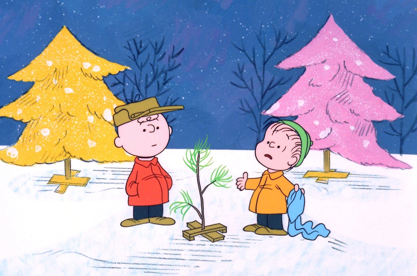 FILE - In this file image originally provided by United Feature Syndicate Inc. VIA ABC TV, Charlie Brown and Linus appear in a scene from "A Charlie Brown Christmas," a television special based on the "Peanuts" comic strip by Charles M. Schulz. Charles Schulz' comic-strip and cartoon characters will star in their own animated film scheduled to hit theaters Nov. 25, 2015. (AP Photo/ABC, 1965 United Feature Syndicate Inc., File) **NO SALES** **MANDATORY CREDIT: United Feature Syndicate Inc. ** ORG