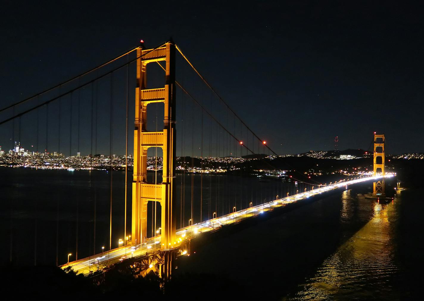 The Golden Gate Bridge at night, with San Francisco in the distance, is seen from Battery Spencer near the Marin Headlands of Marin County, Calif. Photo by Simon Peter Groebner simon.groebner@startribune.com