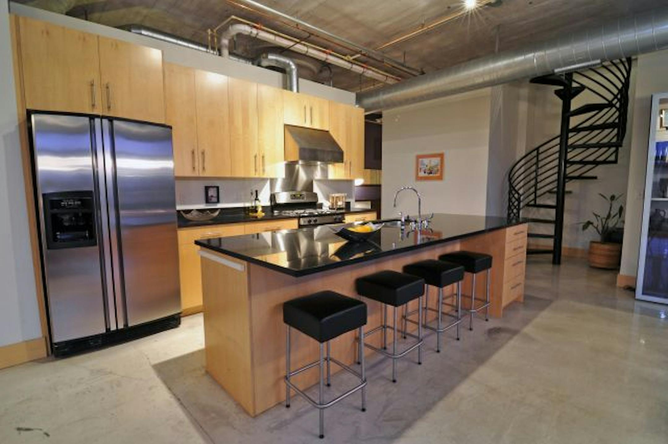 The interior of Maya Petrovic's home on the top floor of the Bookmen Lofts in Minneapolis' North Loop neighborhood.