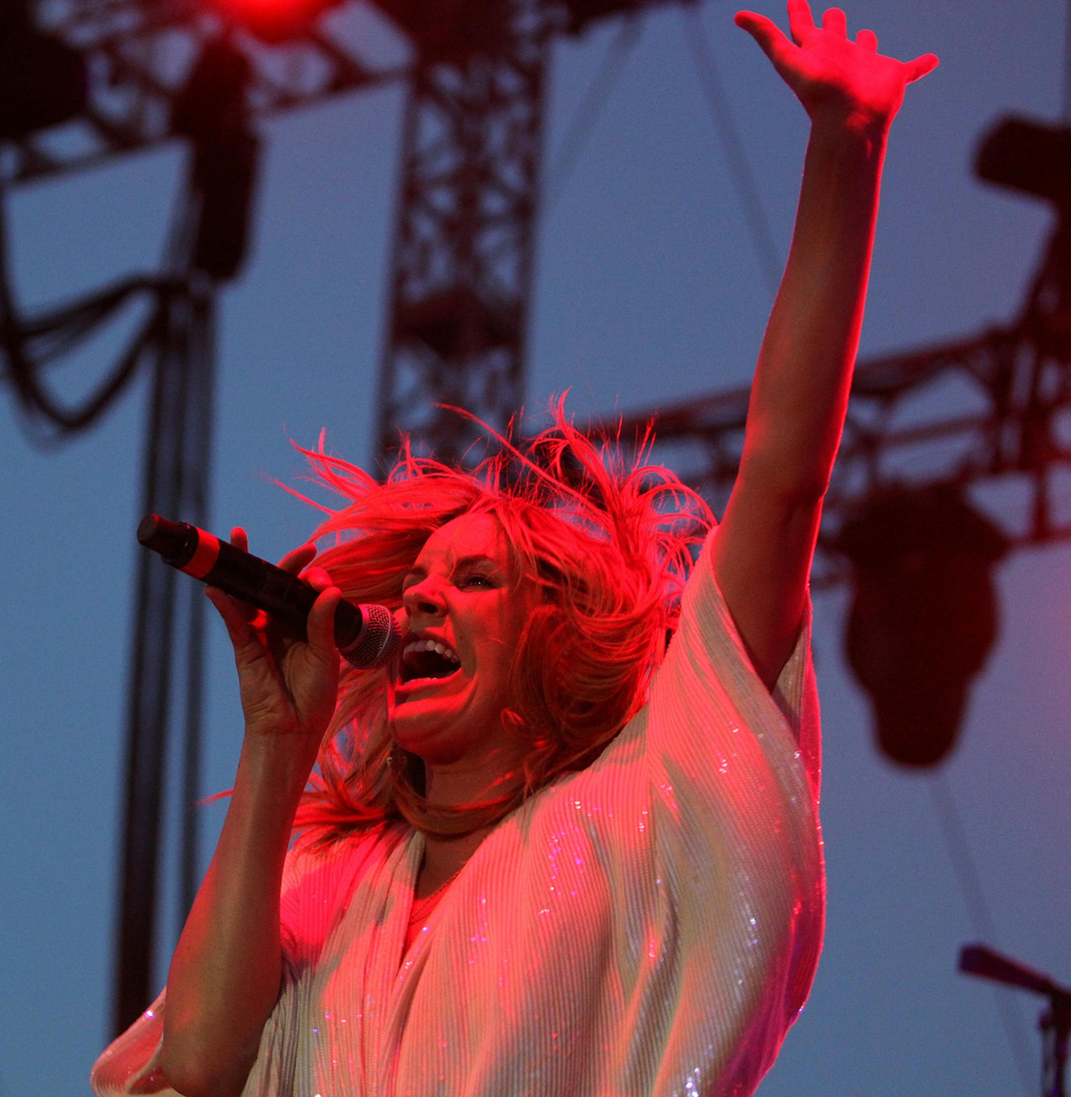 Grace Potter and the Nocturnals perform during the Basilica Block Party at Basilica of St. Mary church in Minneapolis, Minn., on Friday, July 12, 2013. ] (ANNA REED/STAR TRIBUNE) anna.reed@startribune.com (cq) ORG XMIT: MIN1307122149430208