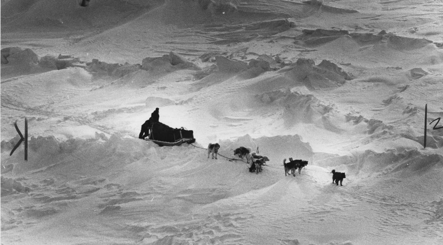 This 1986 photo shows the hardships that Will Steger, Ann Bancroft and six other adventurers endured on the Steger International Polar Expedition. During this trip, Bancroft became the first woman to reach the North Pole.