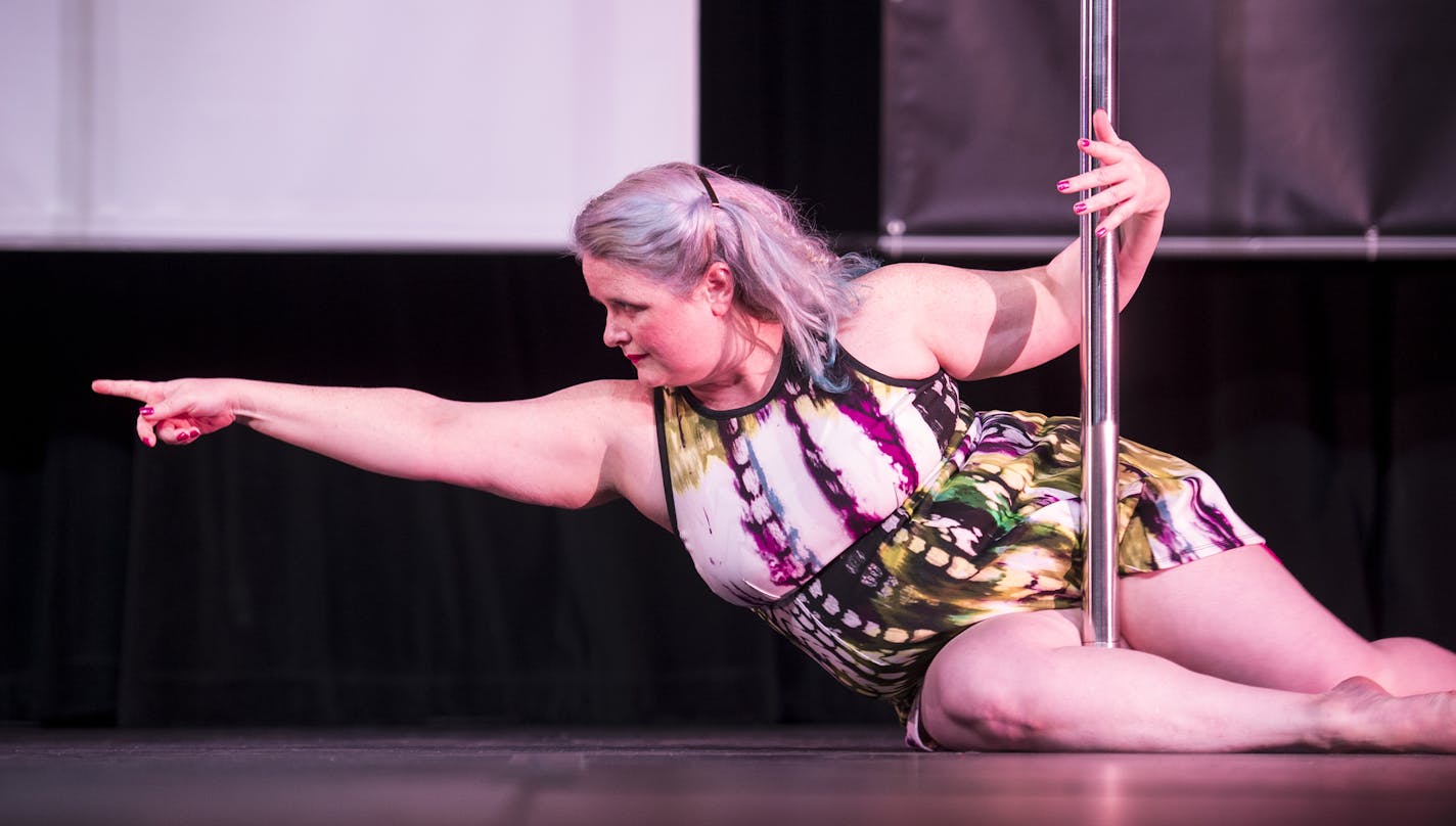 Doreen Hartzell performed in the novice division during the Minnesota Regional Pole Competition last weekend.