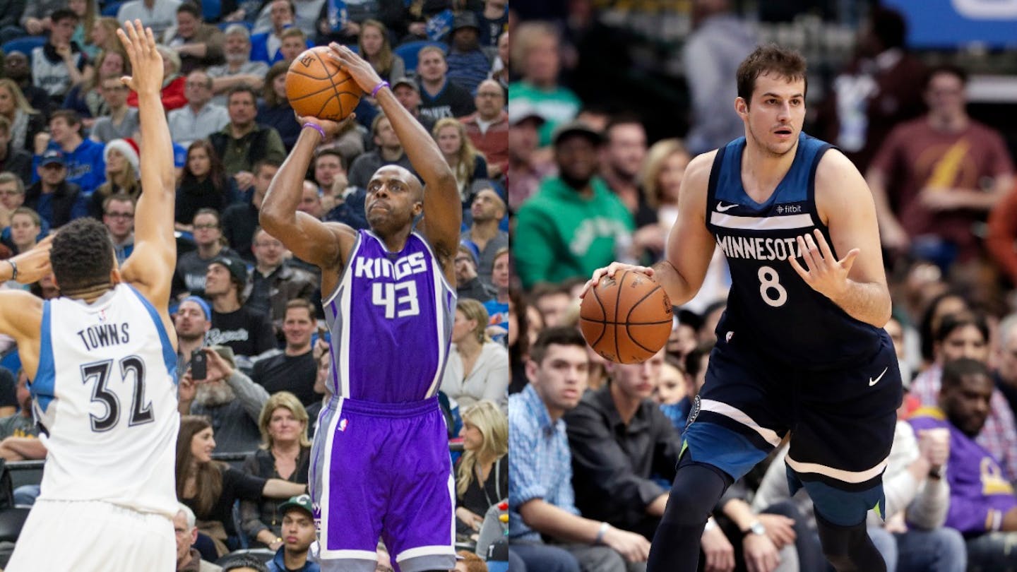 The Timberwolves reached agreement with Anthony Tolliver (left), a three-point-shooting big man, on a one-year contract believed to be worth $5.75 million. The deal brings him back to the team for which he played two seasons, ending in 2012. To clear salary-cap space, the Wolves withdrew a qualifying offer worth nearly $5 million to restricted free agent Nemanja Bjelica (right), who becomes free to sign with any team he chooses without stipulation.