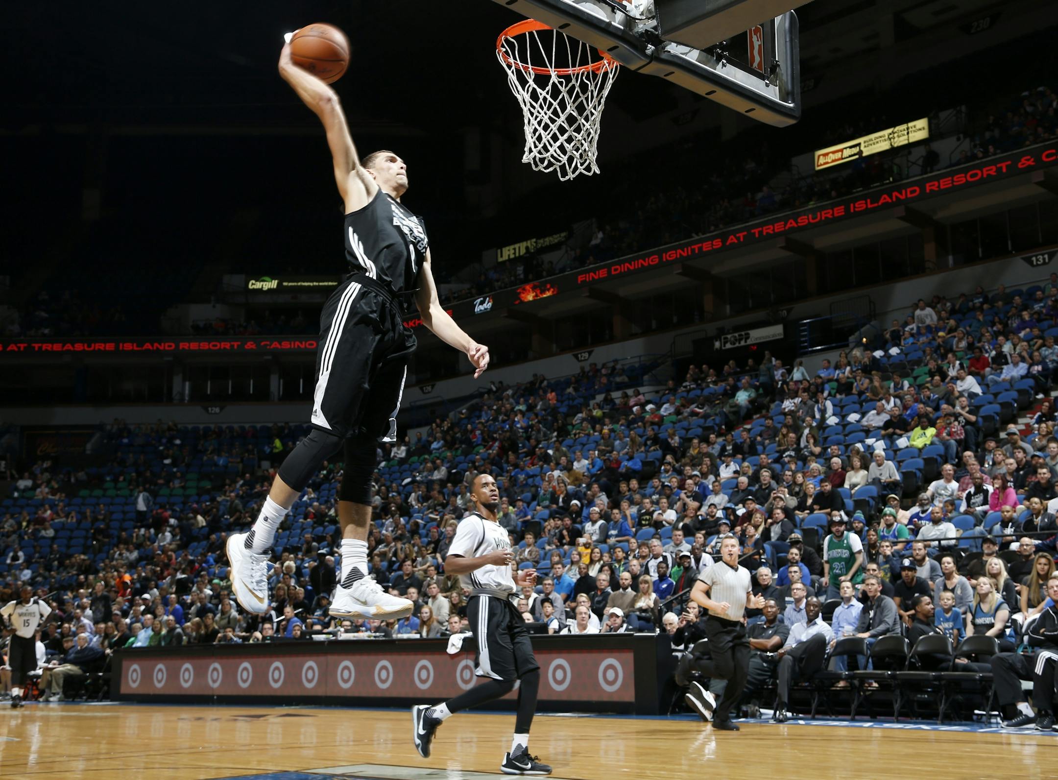 Wolves guard Zach LaVine stole the ball and dunked it during a team scrimmage Monday.