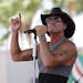 Country singer Tim McGraw before the first half an NFL football game between the Tampa Bay Buccaneers and the San Francisco 49ers, Sunday, Sept. 8, 20