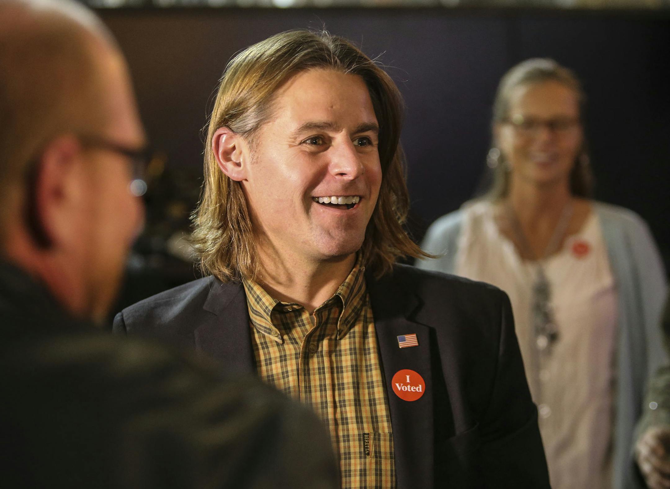 Republican Stewart Mills greets supporters before addressing media members at his election night headquarters at Gull Dam Brewing Tuesday, Nov. 4, 2014, in Nisswa, MN.](DAVID JOLES/STARTRIBUNE)djoles@startribune Democrat U.S. Rep. Rick Nolan and Republican Stewart Mills battle for the 8th district.