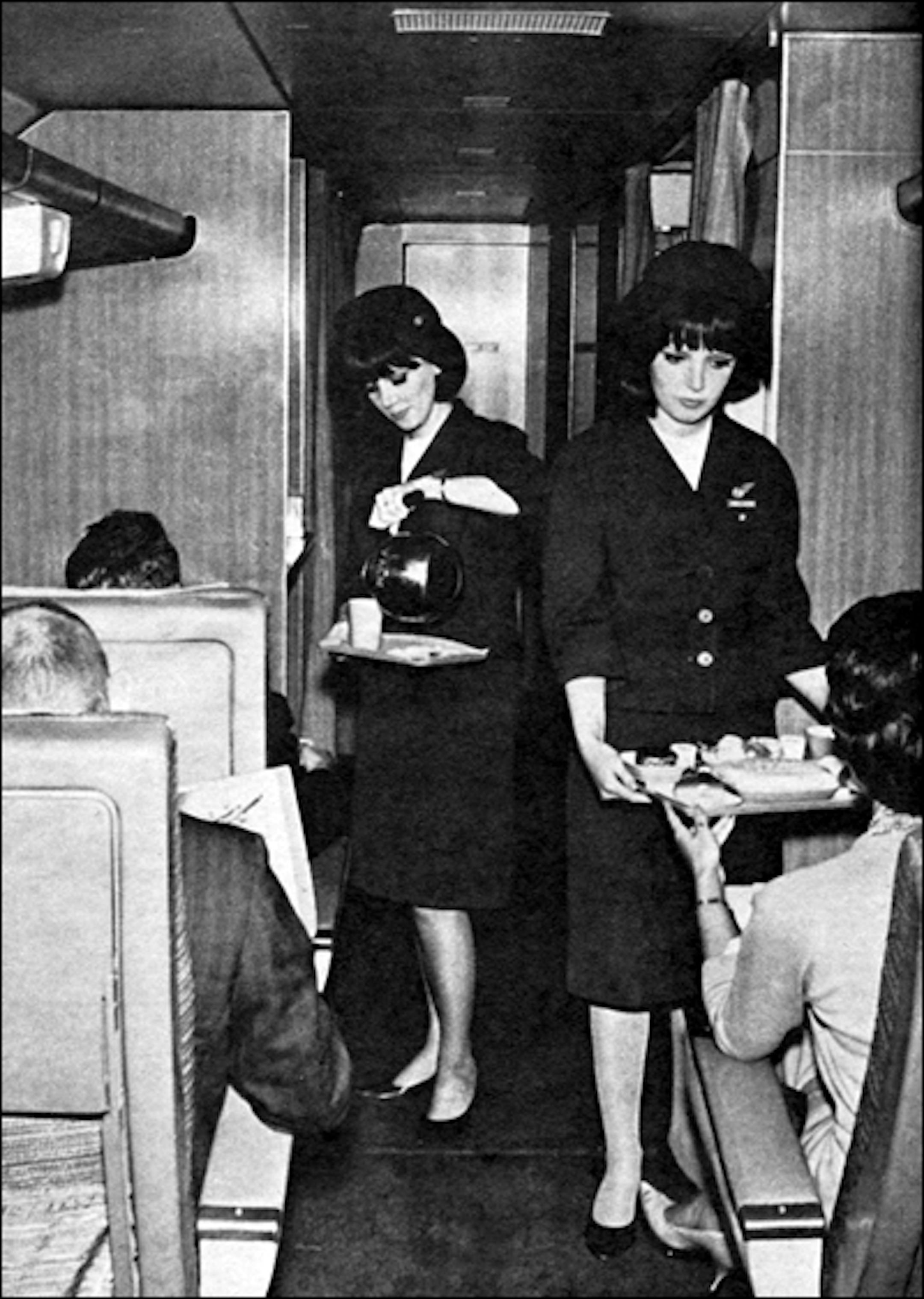 January 1966: NWA stewardesses Gladys and Gloria Thorvaldson