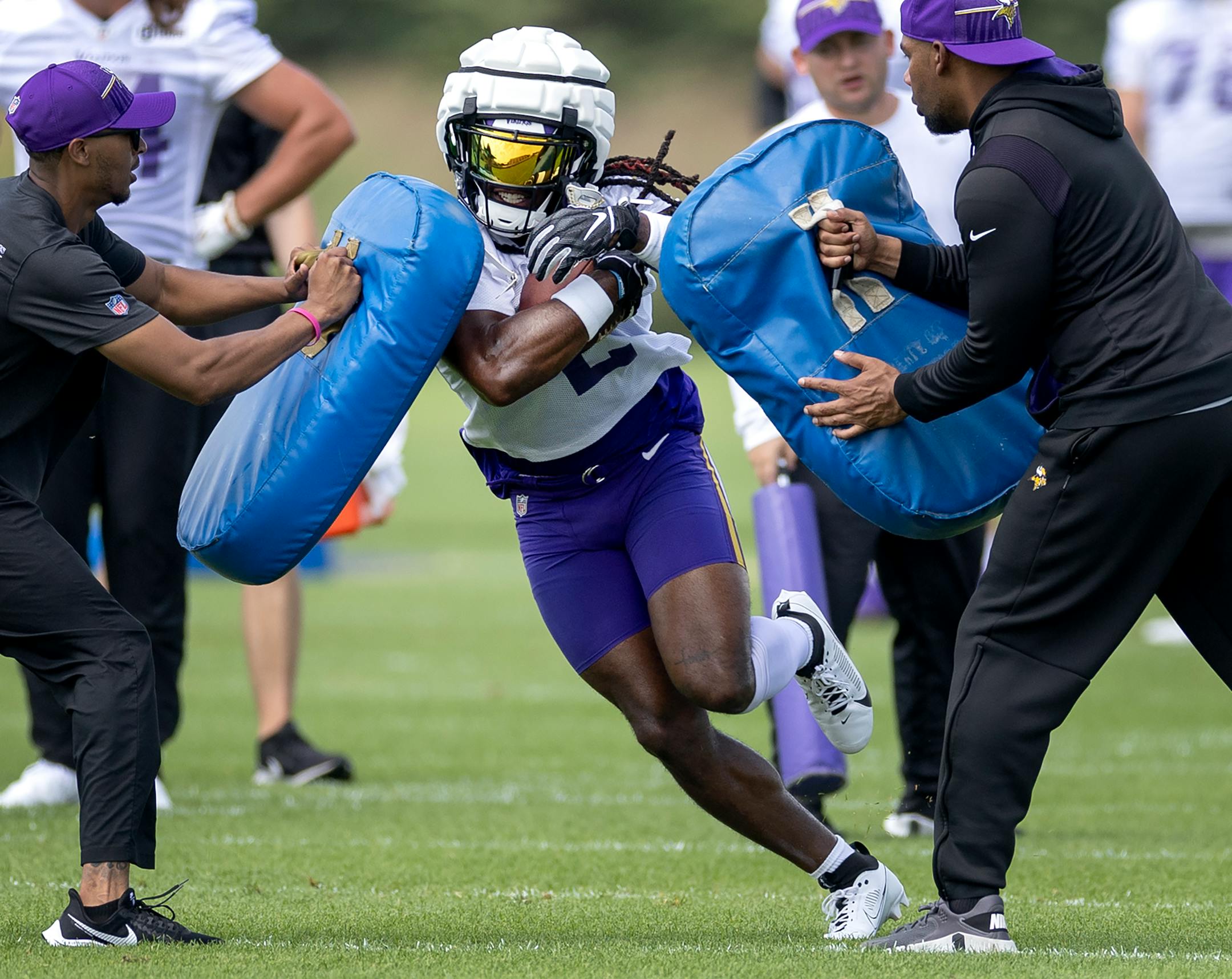 Minnesota Vikings running back Alexander Mattison (2) during practice.
