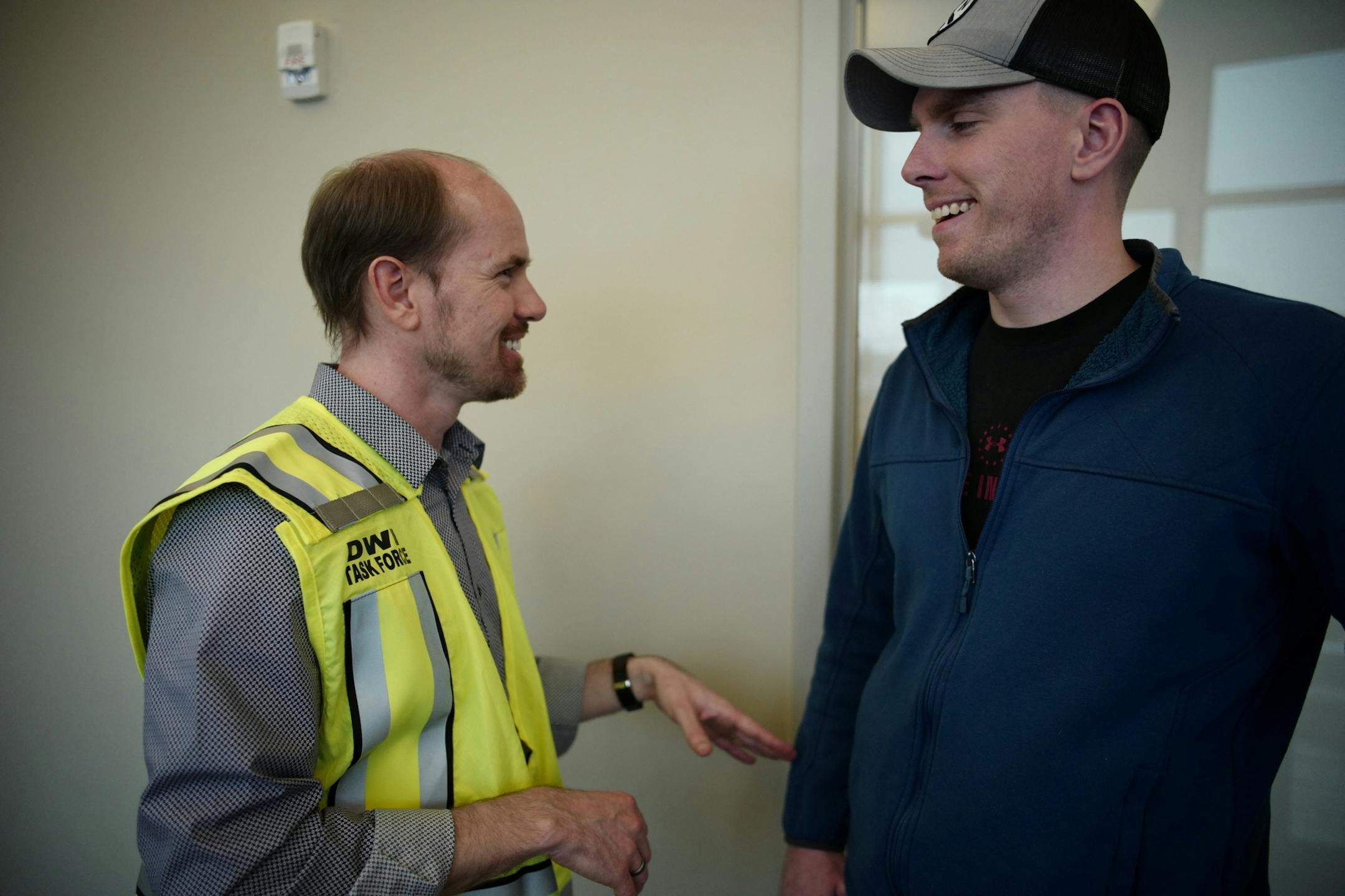 Psychologist Garry Allen gives officer Brent Campbell some feedback on his role playing in a scenario with a brain trauma individual.]St. Paul police will partner with drama students at Hamline University Wednesday afternoon for Crisis Intervention Tream training in house. Richard Tsong-Taatarii&#xef;richard.tsong-taatarii@startribune.com