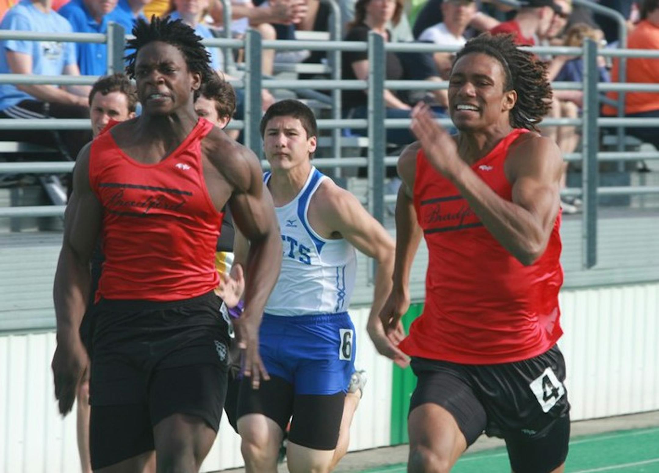 Melvin Gordon, left, and Trae Waynes ran track with each other at Bradford High School in Kenosha, Wis.
photo by Erin Waynes, courtesy Kenosha News.