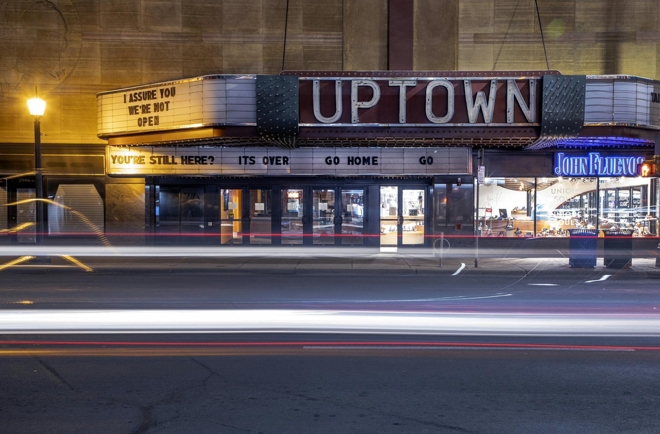 When it closed in March, staff of Landmark's Uptown Theatre in Minneapolis posted messages drawn from the movies "Clerks" and "Ferris Bueller's Day Off."