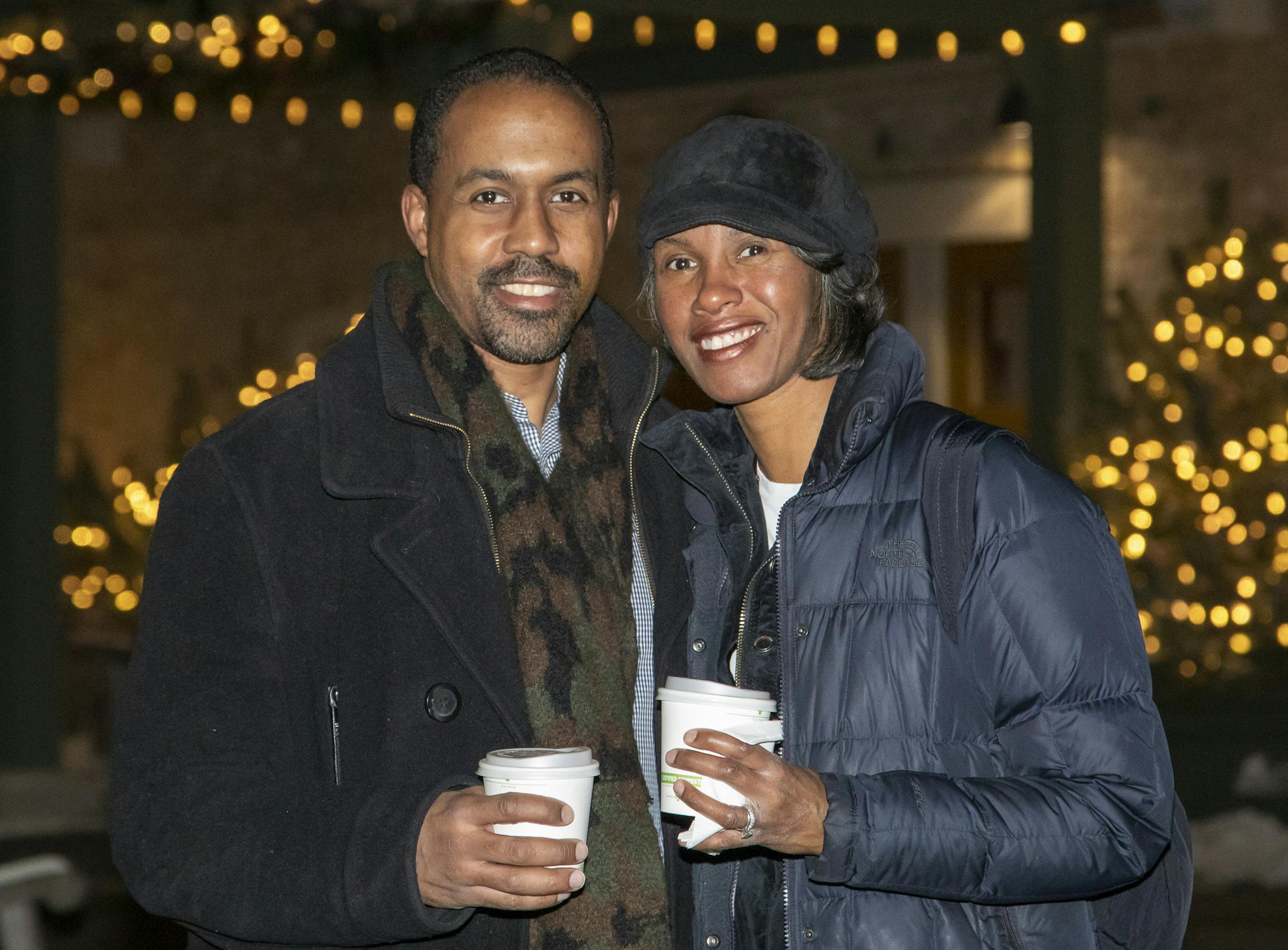 Eric Clark and Mercedes Henderson Clark at the Winter Lights display at the Minnesota Landscape Arboretum. ] Special to Star Tribune, photo by Matt Blewett, Matte B Photography, matt@mattebphoto.com, Minnesota Landscape Arboretum, Nov. 29, 2018, Chaska, Minnesota, SAXO 1006830611 FACE121618 There is no hyphen, just a space between Henderson and Clark.