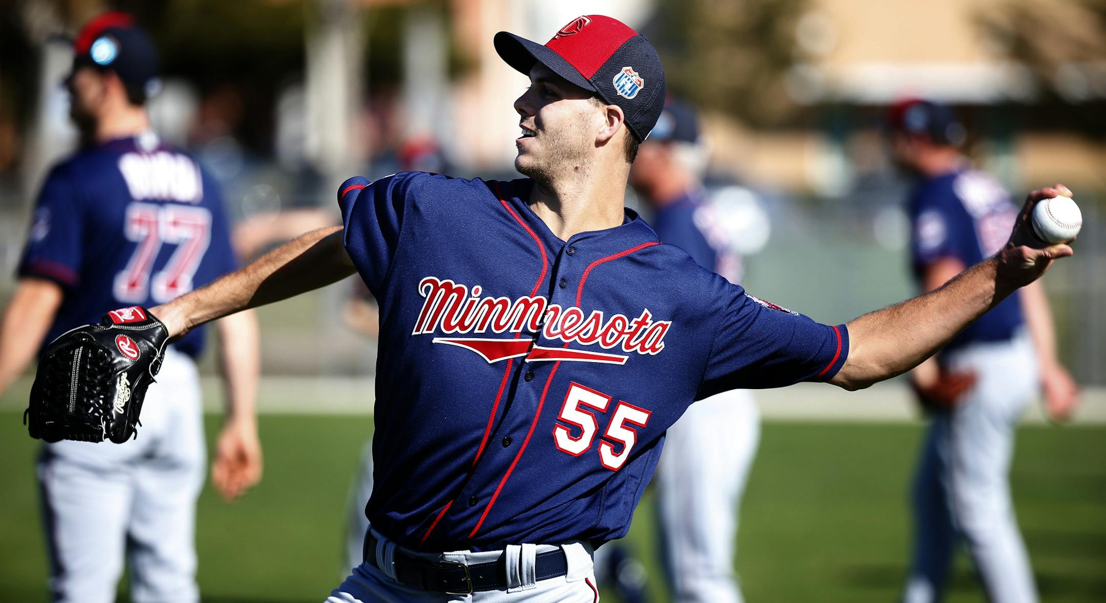 Minnesota Twins pitcher Taylor Rogers (55). ] CARLOS GONZALEZ cgonzalez@startribune.com - February 22, 2016, Fort Myers, FL, CenturyLink Sports Complex, Minnesota Twins Spring Training, MLB, Baseball, first practice for pitchers and catchers