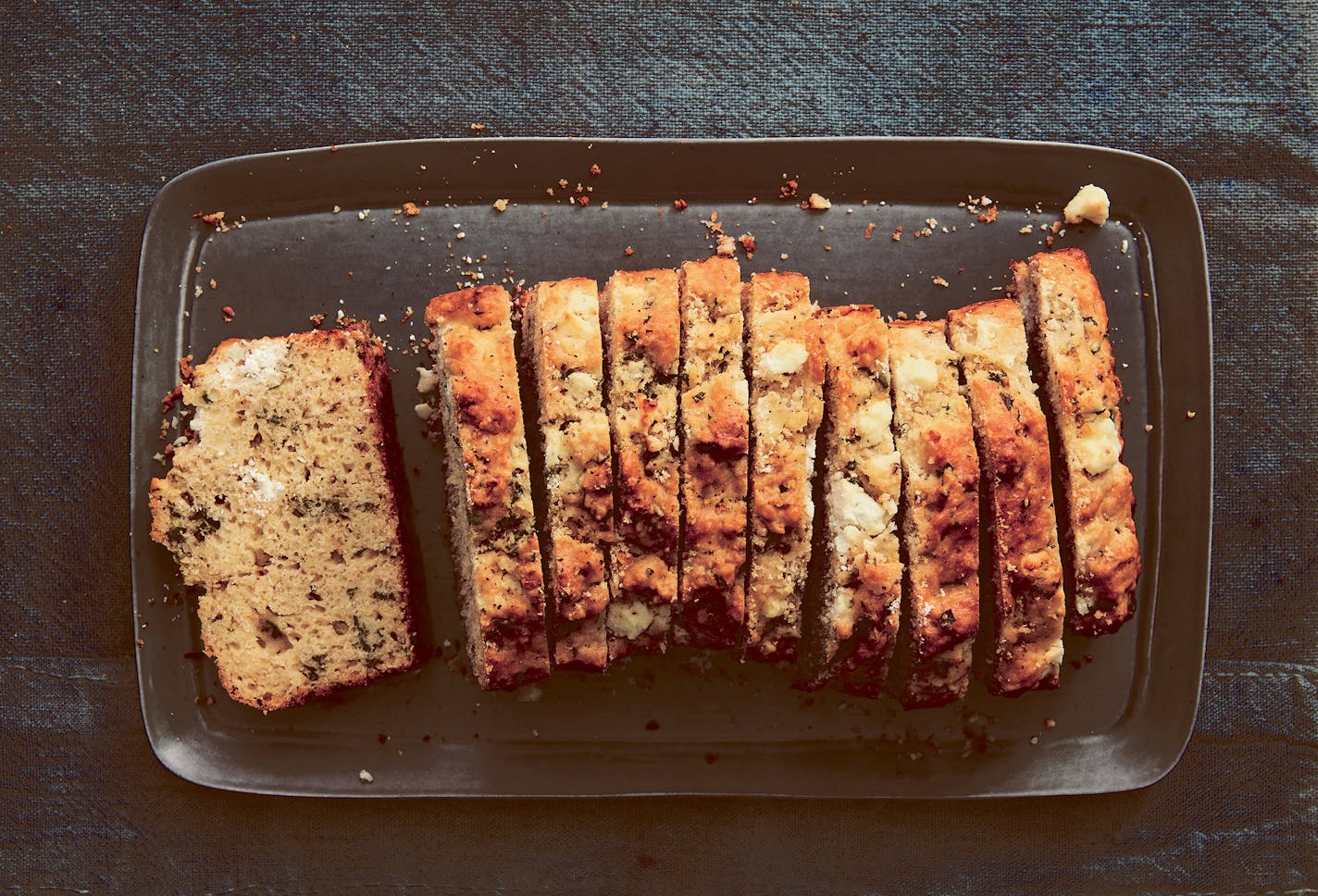 Goat Cheese-Black Pepper Quick Bread // credit: Mark Weinberg Excerpted from BAKING WITH DORIE: Sweet, Salty, &amp; Simple © 2021 by Dorie Greenspan. Photography © 2021 by Mark Weinberg. Reproduced by permission of Mariner Books, an imprint of HarperCollins Publishers. All rights reserved.