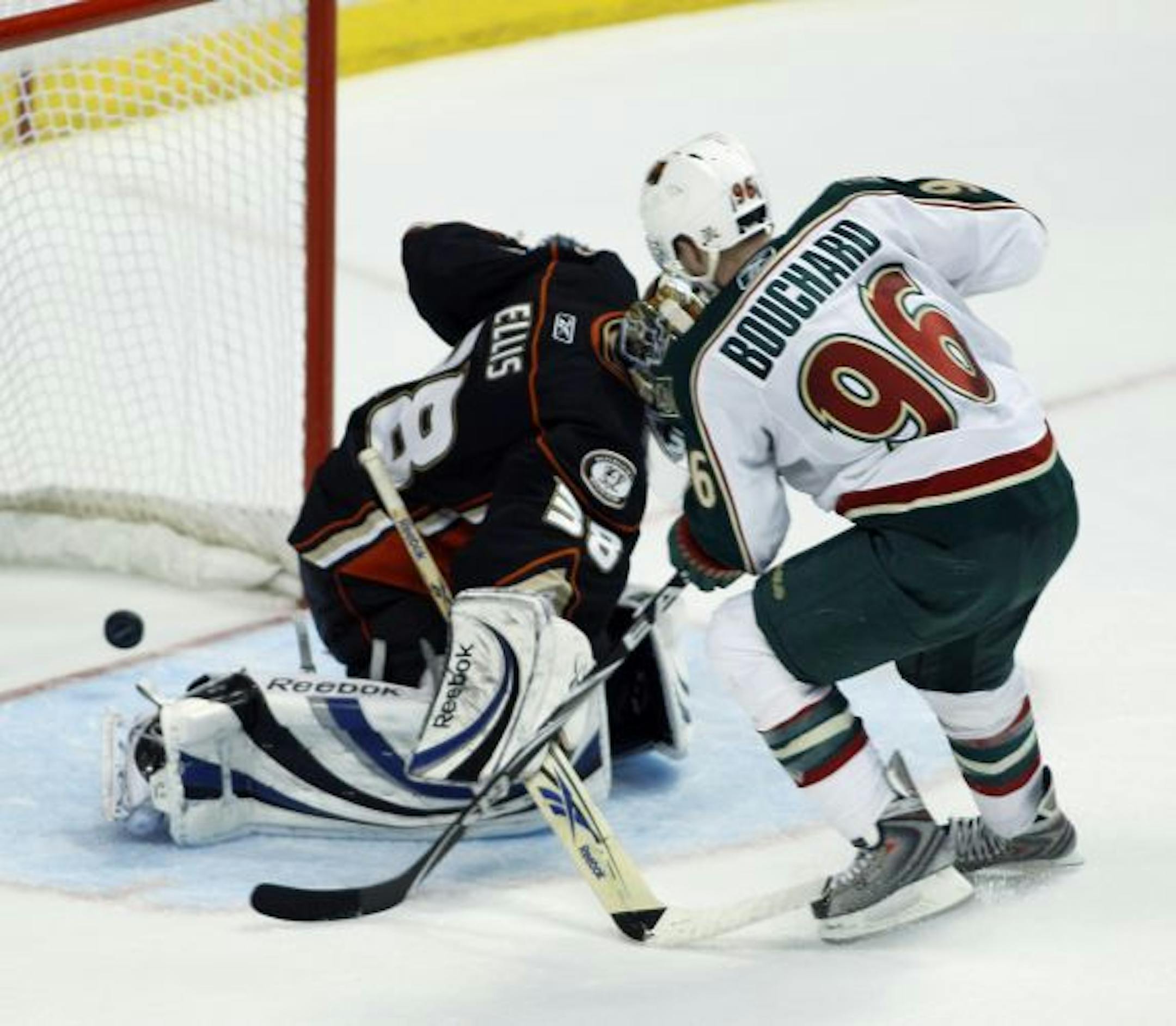Pierre-Marc Bouchard (96) has eight goals in 47 games, including an overtime winner at Anaheim, since returning to the Wild lineup.
