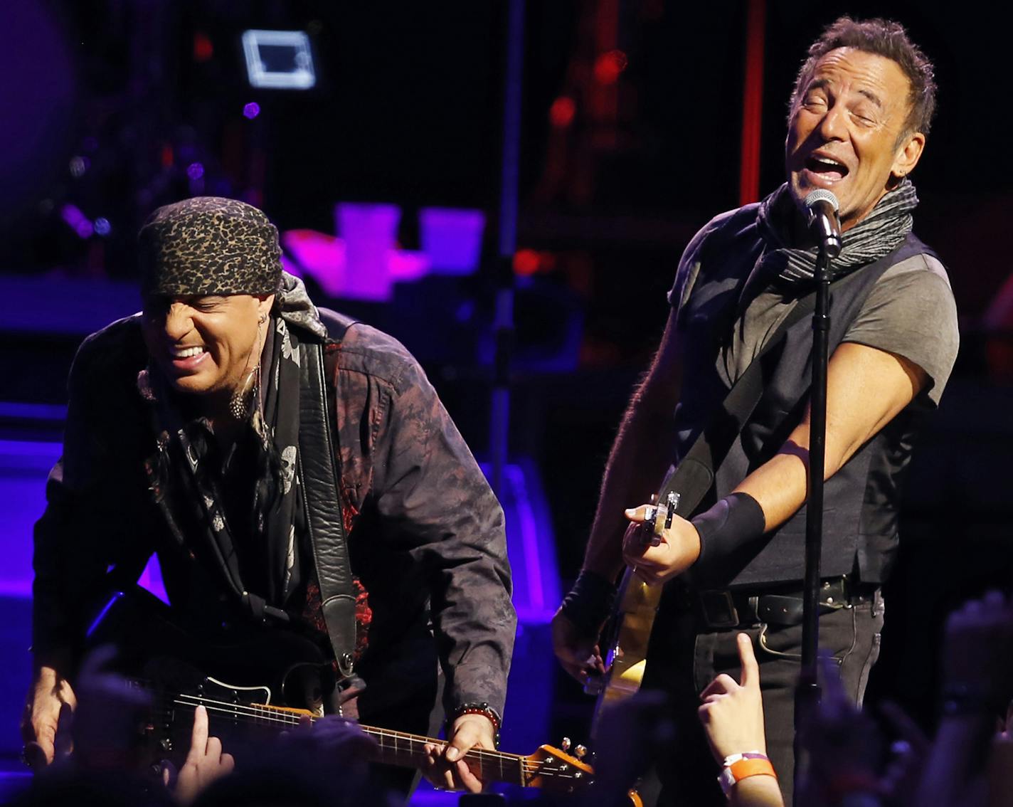 At the Xcel Center, Bruce Springsteen performed the River Album alongside guitarist Steven Van Zandt and sax man Jake Clemons.] Richard Tsong-Taatarii/rtsong-taatarii@startribune.com