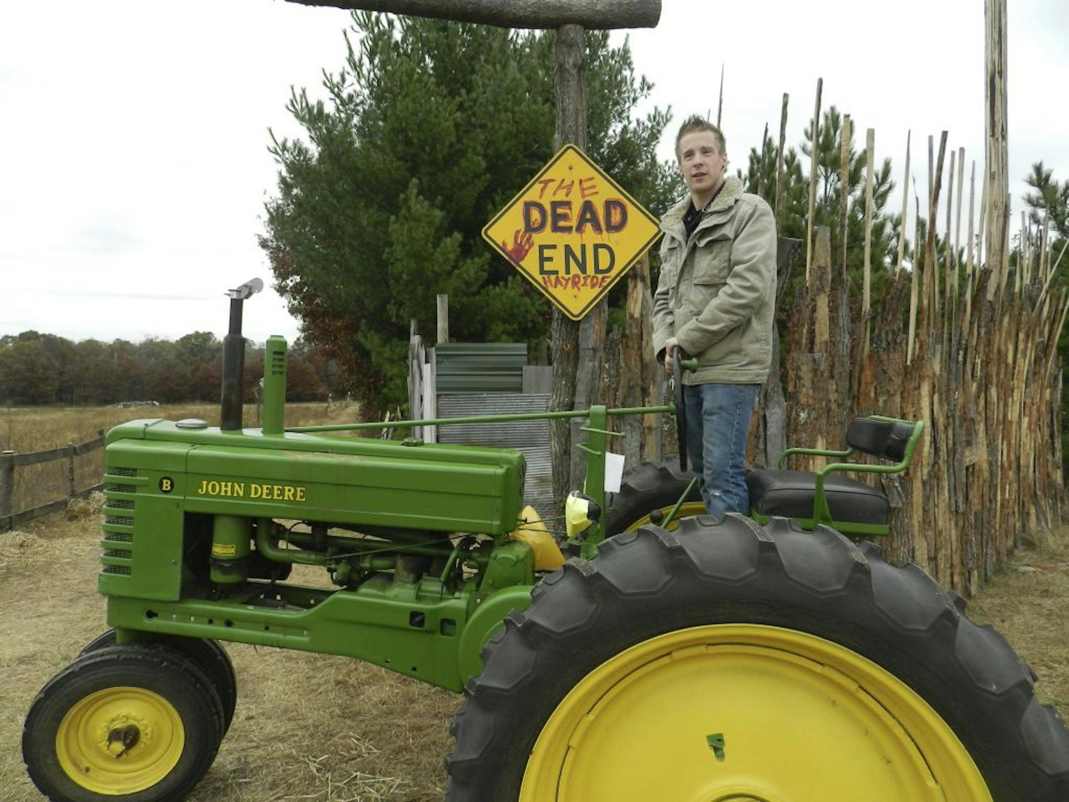Jeremy Hastings of Wyoming, Minn., an entrepreneur of all things scary, runs the Dead End Hayride on PineHaven Farm.