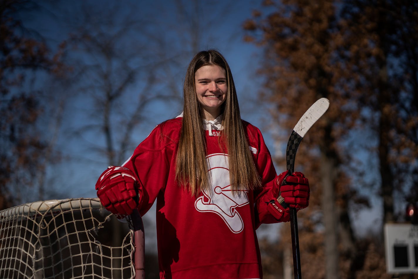 Emma Peschel (Benilde) in Circle Pines, Minn., on Sunday, Feb. 13, 2022.