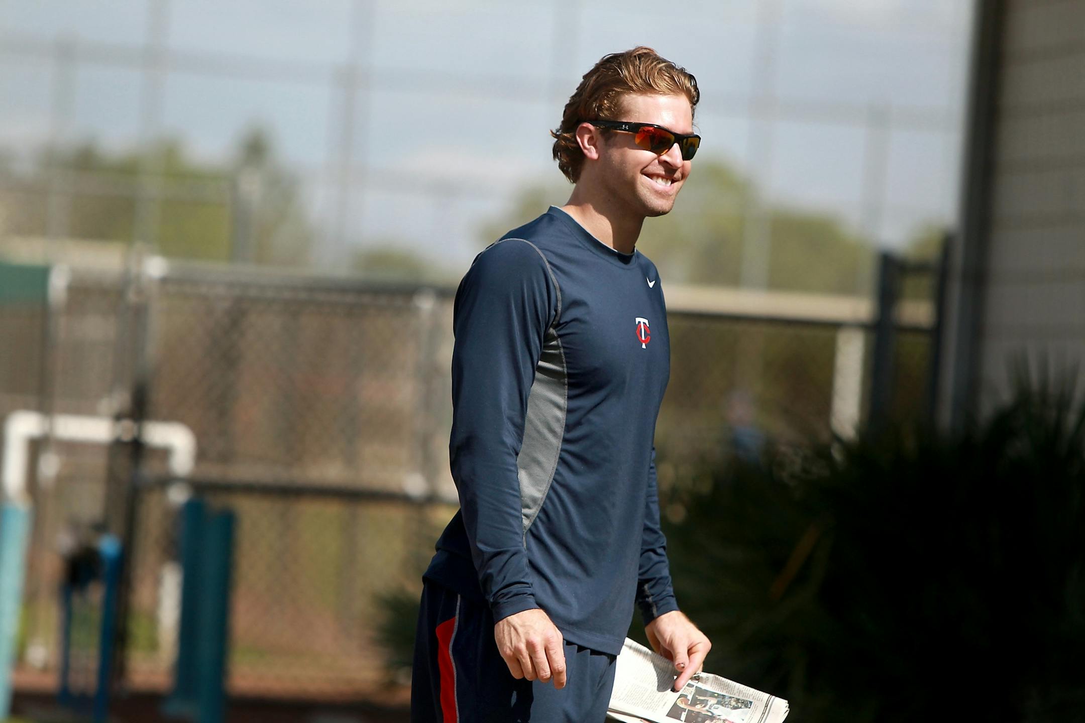 A handful of Minnesota Twins showed up for a short workout, including Brian Dozier near Hammond Stadium, Friday, February 17, 2012. (ELIZABETH FLORES/STAR TRIBUNE) ELIZABETH FLORES � eflores@startribune.com