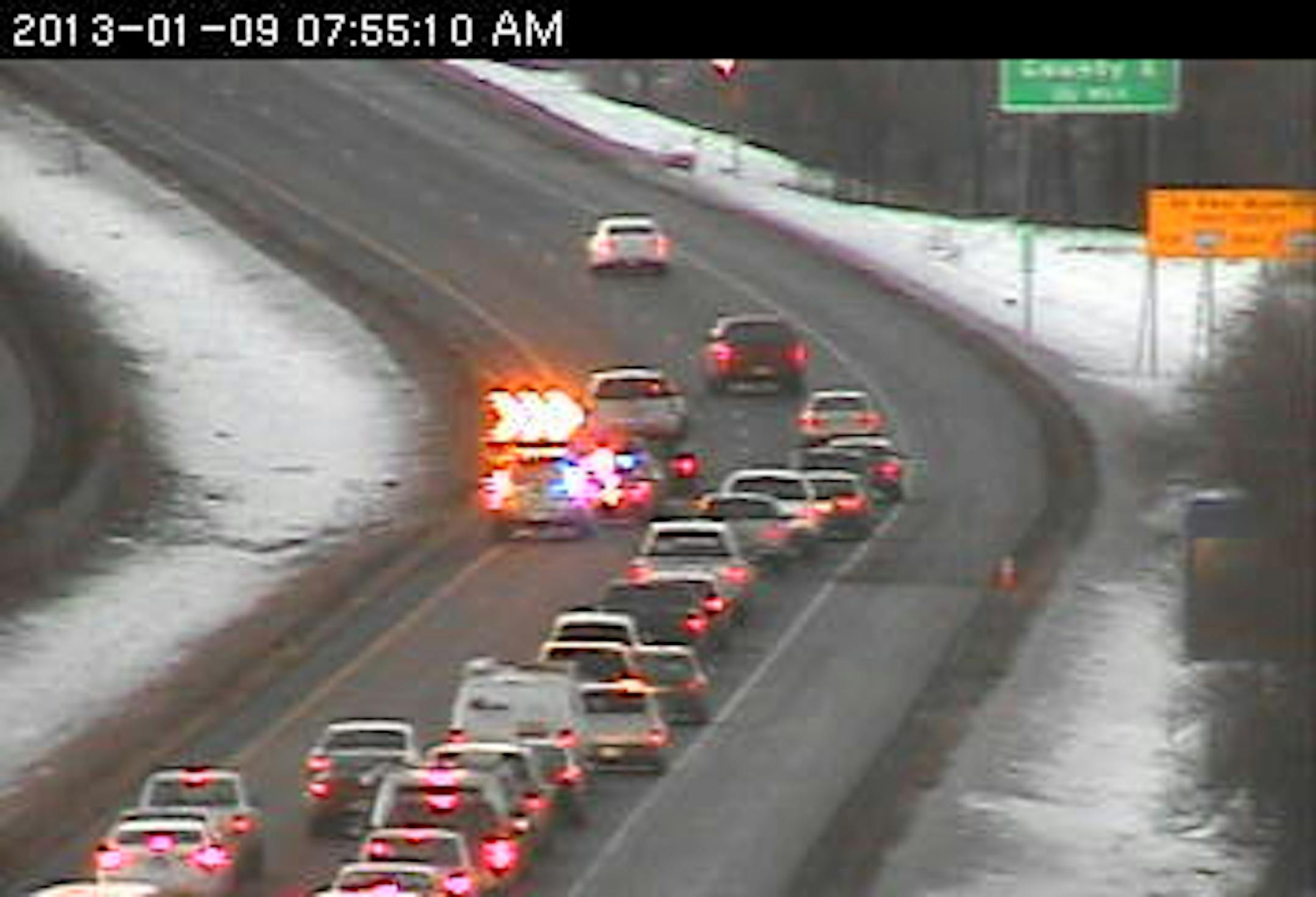 The scene at southbound 35E at County 96