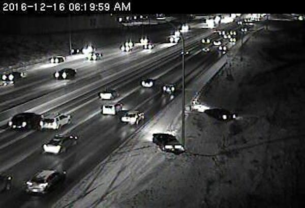 Drivers have slipped off I-35E at Roselawn Avenue in St. Paul.