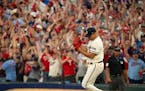 Minnesota Twins relief pitcher Jhoan Duran celebrated the final out of the game. The Minnesota Twins defeated the Toronto Blue Jays 3-1 in Game 1 of t