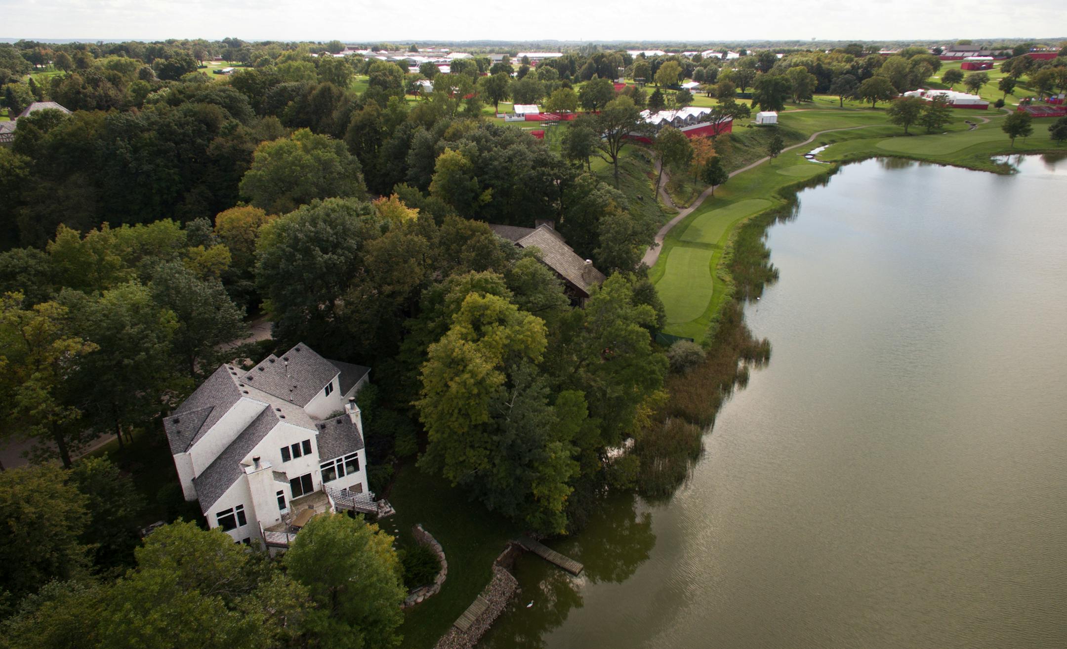 The four bedroom, four bath home for rent on Lake Hazeltine, which is near Hazeltine National Golf Club's signature hole. ] (AARON LAVINSKY/STAR TRIBUNE) aaron.lavinsky@startribune.com Steve Jecha is attempting to rent out a massive home on Lake Hazeltine for the Ryder Cup listed at $3,000 per night. The homeowners are trying to sell, but this is an opportunity to make some quick and easy cash, particularly from Europeans who are looking for luxury homes during their stay. We photograph the four