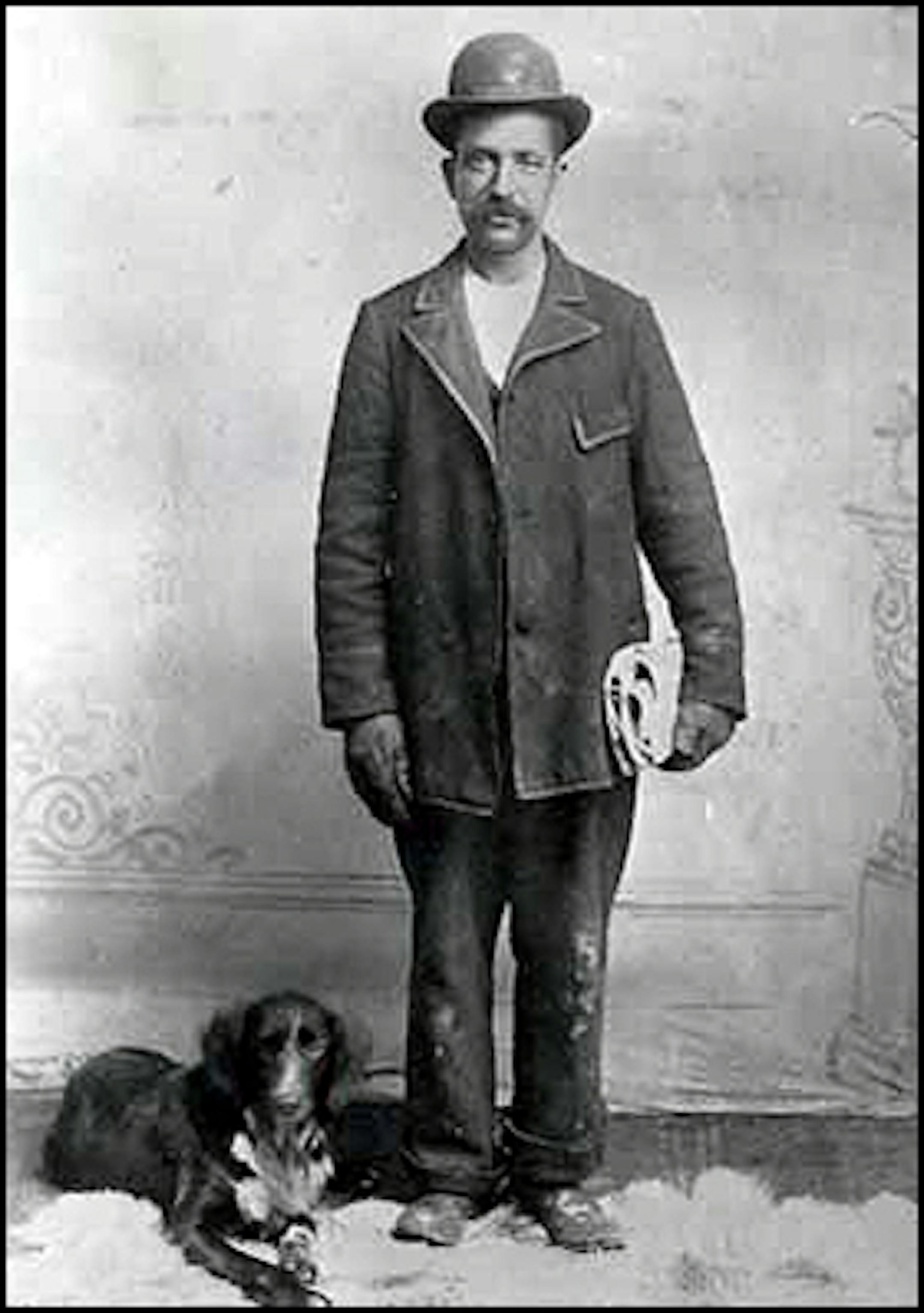 Charles Jackson of Stillwater with his dog King, 1892
