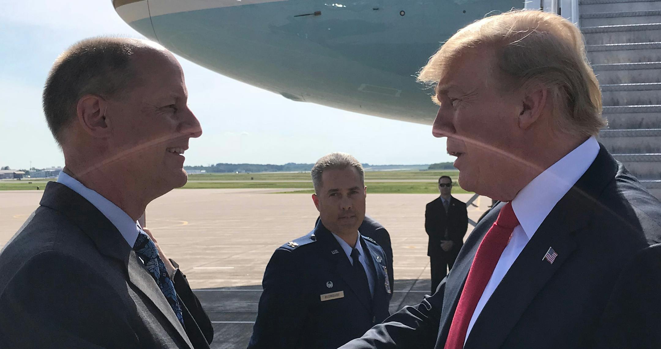 Photo provided by Paul Gazelka
Minnesota state Senate Majority Leader Paul Gazelka met with President Donald Trump during Trump's visit to DUluth on Wednesday.