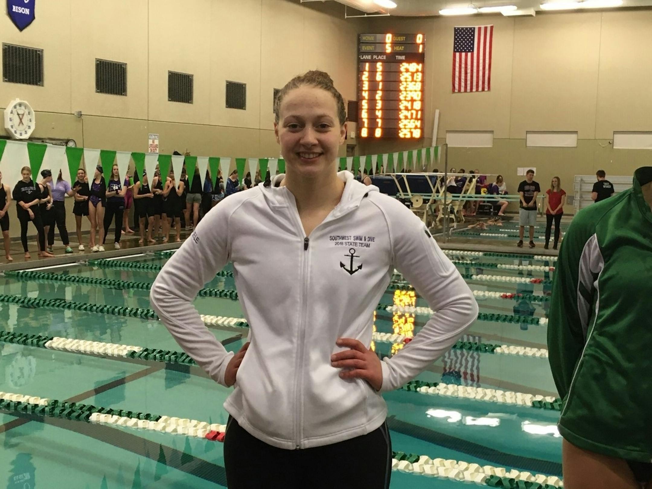 Peyton D'Emanuele, Minneapolis Southwest girls' swimming, fall 2019. Submitted photo