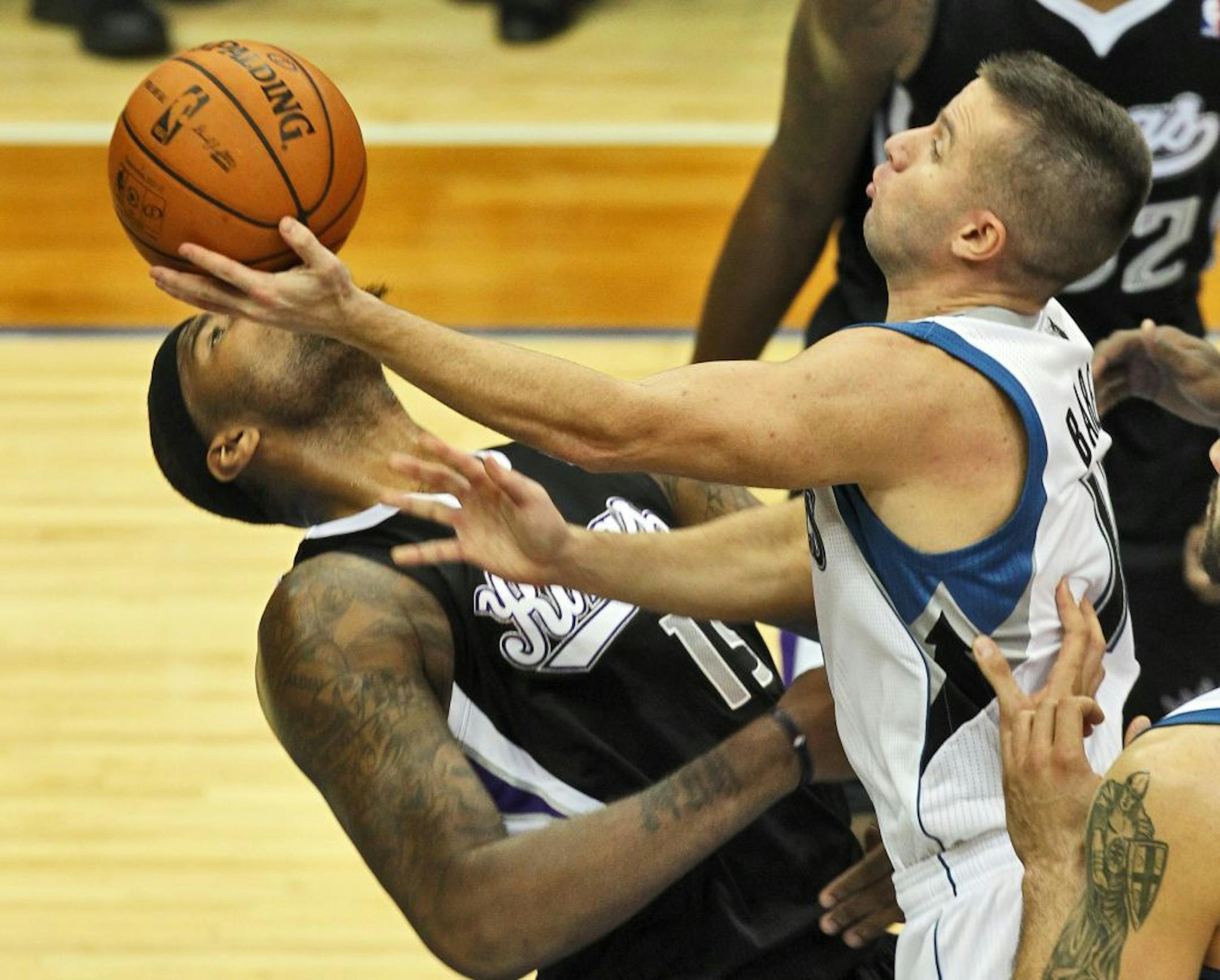 Wolves guard J.J. Barea has made a habit of heading for the hoop and scoring, no matter the large obstacles in his way.