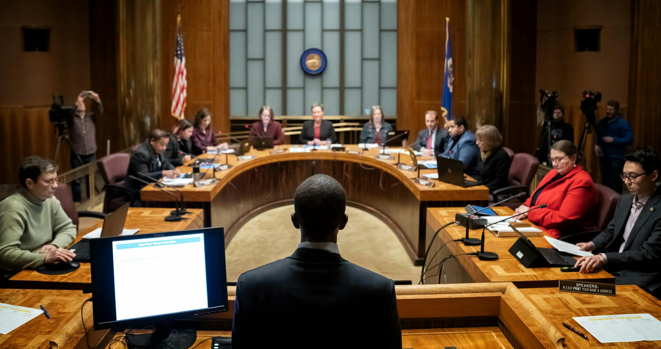 St Paul Mayor Melvin Carter began to present a $1.5 million supplemental public safety budget proposal to the City Council on Wednesday afternoon. ] GLEN STUBBE • glen.stubbe@startribune.com Wednesday, November 20, 2019