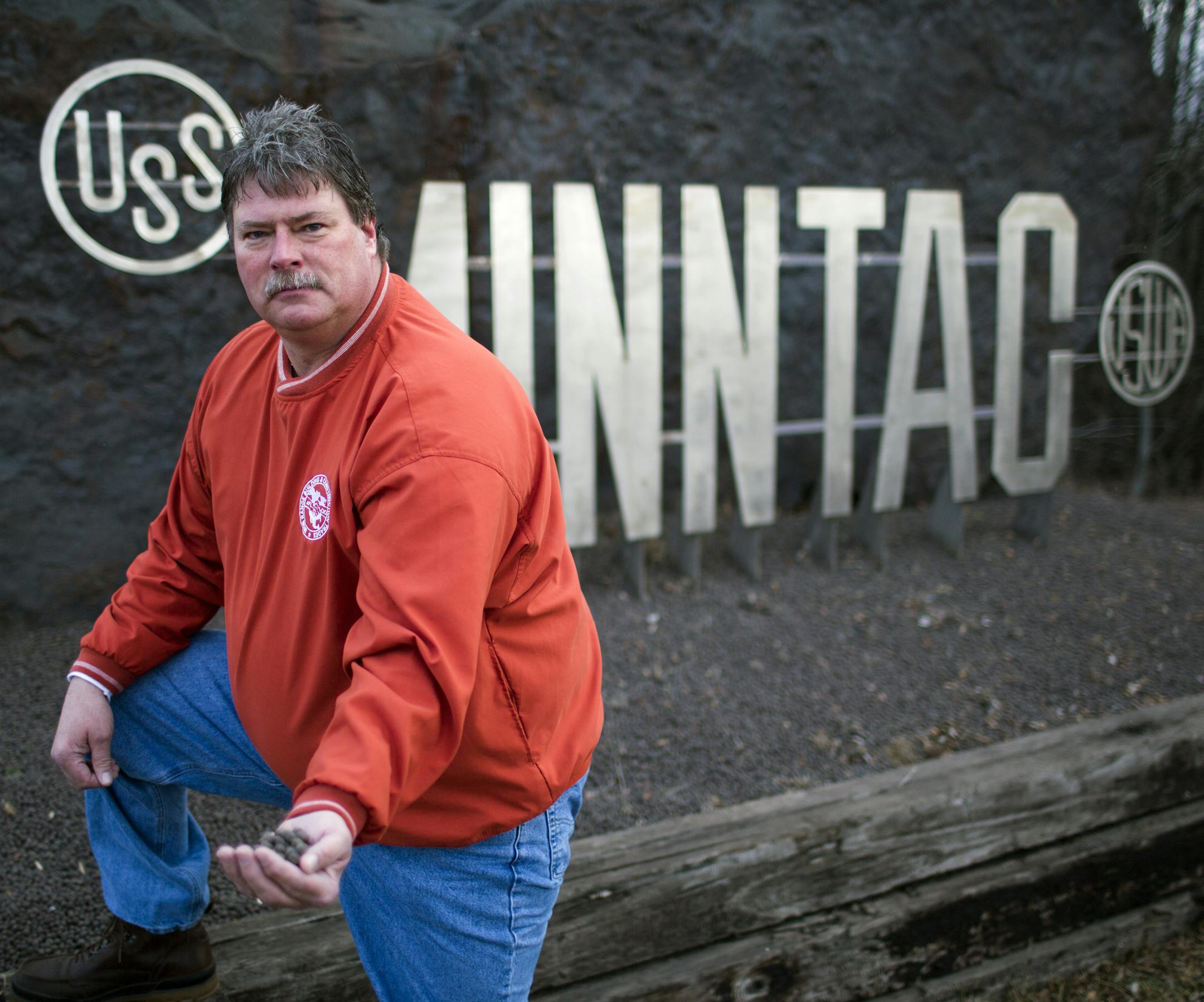 Mike Syversrud, president of the Iron Range Building and Construction Trades outside the Minntac plant in Mountain Iron. United States Steel Corp. plans to temporarily idle part of its Minntac plant in Mountain Iron, Minn. on June 1. ] BRIAN PETERSON ï brianp@startribune.com Mountain Iron, MN - 4/6/2015 ORG XMIT: MIN1504071943232935