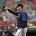 Twins manager Paul Molitor pointed for the bullpen to send out Ryan Pressly to relieve Alex Wimmers in the eighth inning Sunday.