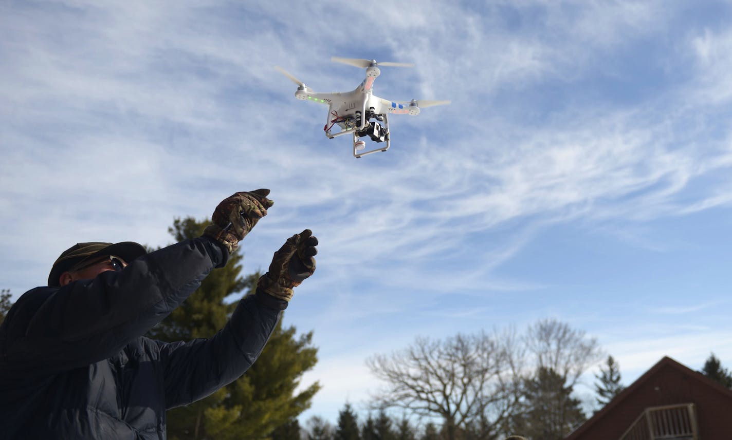 Star Tribune reporter Dennis Anderson caught the returning drone. No specific Minnesota laws address drone use in outdoors activities, and opinions vary on their use and practicality.