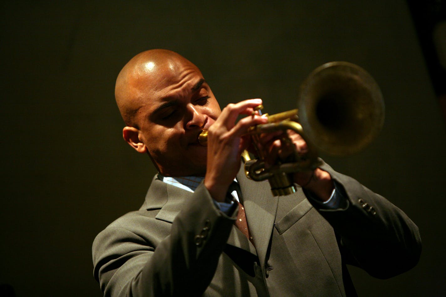 Irvin Mayfield played the horn at a luncheon at the Dakota Jazz Club announcing him as the new artistic director of jazz at Orchestra Hall.